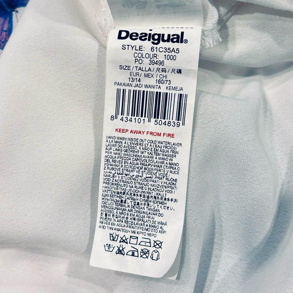 Women’s Desigual, Tank top Size 13/14  155-164cm White,floral rhinestones - Picture 2 of 6